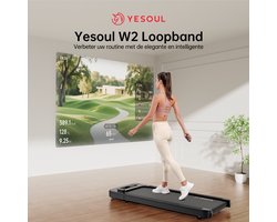 YESOUL W2 Walking Pad – Stil Onder 45 dB, 0,5–6,1 km/u, LED-display, App-compatibel, tot 135 kg