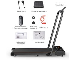 Yoin loopband - 2-in-1 - Loopband inklapbaar - Loopbanden voor thuis - Elektrische loopband - Zwart - 1-10km/u - Wandelband