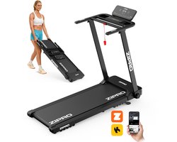 ZIPRO® Forma Lite, Loopband Inklapbaar met Helling, 1-12 km/h, Elektrisch, LED-Display, 12 Programma’s, Bluetooth App, Treadmill voor Thuis, Inklapbare met Hellingfunctie, Zwart