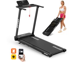ZIPRO® Forma, Loopband Inklapbaar met Helling, 1-12 km/h, Elektrisch, LED-Display, 12 Programma’s, Bluetooth App, Treadmill voor Thuis, Inklapbare met Hellingfunctie, Zwart