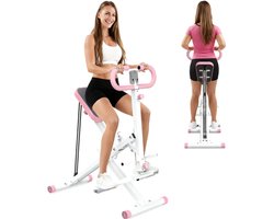 BLOSSOM Roeitrainers - Krachtstations - Verstelbare weerstand - Opvouwbaar - LCD-scherm - Buikspiertrainer - Maximaal gewicht 118 kg - Voor buik/benen/rug - Roze