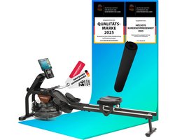 Christopeit Roeitrainer Garda met waterweerstand – verhoogde zitting – Bluetooth – 120 kg incl. vloerbeschermingsmat