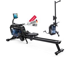 Christopeit roeitrainer waterweerstand WP 2000 – 3-in-1 hybride weerstandssysteem, LED Smart Control, Bluetooth, compatibel met Kinomap-app, tot 120 kg