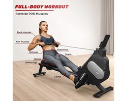 CS®- Roeimachine- Roeiapparaat- Roeimachine inklapbaar- - Magnetische Roeitrainer Fitness- 16 Weerstandniveaus- LCD Monitor-