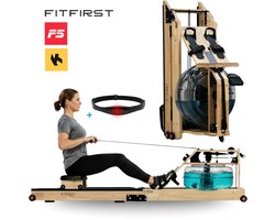 FitFirst® Roeitrainer met Waterweerstand | Inklapbare Roeimachine | Ergometer Met Apps en Hartslagband | Zwift, KinoMap, FitShow, EXR en meer |Geschikt voor elke lengte | Roeiapparaat voor thuis | Roeitrainers | Inklapbaar