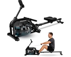 Flowsense Roeimachine Inklapbaar Waterweerstand Roeiapparaat - Roeitrainer Zwart - Max 140KG - Gemakkelijke Montage