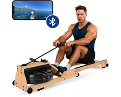 Flowsense RowForge Roeimachine Inklapbaar Waterweerstand Roeiapparaat - Roeitrainer Hout - Roeitrainers - Max 140KG