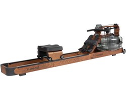 Fluid Rower EU-ROW 3 Walnut - Opklapbaar - Roeimachine met 5 weerstanden - Roeiapparaat voor thuis - Verstelbaar - Water weerstand - Inclusief hartslagfunctie
