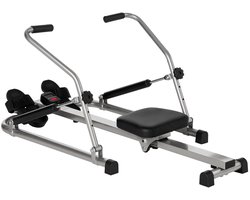 HOMCOM Roeitrainer - Staal - 129x70x70cm - Zwart, Grijs
