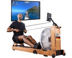 Houten Roeiapparaat met Waterweerstand en Kinomap Ondersteuning