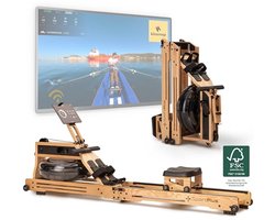 Houten Waterroeitoestel voor Thuis met Trainingscomputer - Duurtraining Roeimachine