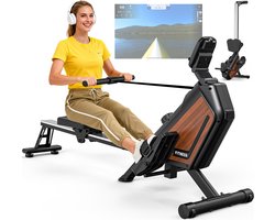 Huiselijke Roeimachine, 16 Weerstandsniveaus, Stille Magnetische Roeitrainer met APP, Maximaal Gewicht 160 kg, Compact en Ruimtebesparend