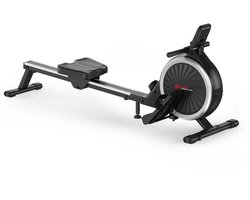 LabelOne Roeimachine - Roeitrainer - Roeiapparaat - Fitness - 16 niveaus - magnetische weerstand - LCD-display - tot 150 kg