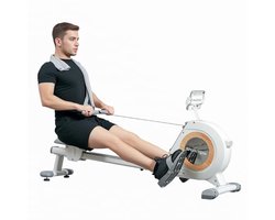 Magnetisch Roeiapparaat met 16 Weerstandsniveaus en LCD-Display, Stil Fitnessapparaat met Telefoonhouder, Ruimtebesparend Ontwerp, Maximale Belasting 150 kg