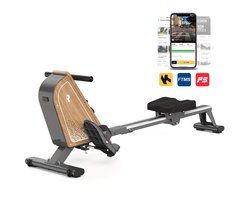 Magnetische Roeitrainer – Roeimachine – Fitness Roeier – Indoor Rower – Home Gym Roeitrainer – 16 Weerstandsniveaus – Draagvermogen 150 kg – Draadloze Monitor – Compact Vertical Opbergbaar – Grijs