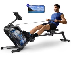 MERACH Water Resistance Roeitrainer - Water roeitrainer - Roeimachine - Roeitrainers voor Thuis - 90% Voorgemonteerd - Met App en Bluetooth