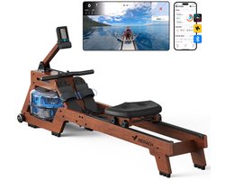 MERACH Waterweerstand roeimachine voor thuis - Roeitrainers met ergonomisch zitje - Professionele Bluetooth-monitor met tablet-houder - Ideaal voor full-body training - Stille werking en realistisch watergevoel - Geschikt voor alle fitnessniveaus