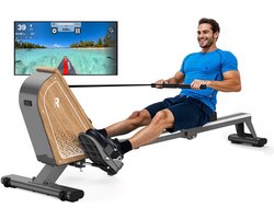 MettleMatic OR3 Roeitoestel voor Thuis - Magnetisch Roeitoestel met Bluetooth-Monitor - 16 Weerstandsniveaus - Compact - 150 kg Gewichtscapaciteit - Verticale Opslag