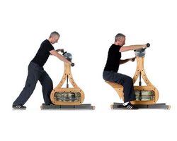 NOHRD WaterGrinder Bovenlichaamtrainer Beukenhout – Waterweerstand – Kracht & Uithoudingsvermogen – Inclusief Trainingsmonitor – Luxe Houten Design