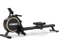 Opvouwbaar Roeimachine met Bluetooth - Magnetische Roeitrainer - met LCD-scherm en 16 weerstandsniveaus - Maximale capaciteit 160 KG - Stil - Zwart