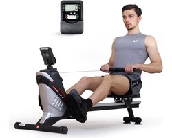 Opvouwbare Roeimachine voor Thuis - Magnetisch Systeem, 8 Weerstanden, Aluminium Glijrail, Ruimtebesparend