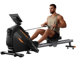 ROBORE UR20 roeitrainer met 126 cm verlengde baan, 16 magnetische weerstandsniveaus, draagvermogen van 160 kg, stille werking - Magnetische Weerstand, <25dB, Opvouwbaar, LCD Scherm