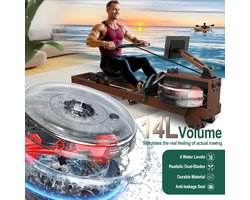 Roeimachine – Waterroeier – Fitnessroeier – Homegym Roeimachine – Indoor Roeitrainer – Massief Eikenhout – Inklapbaar & Waterweerstand – Geschikt Voor 1,2m Tot 2m & Max 175 kg