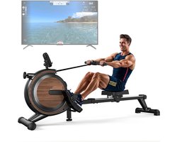 Roeitrainer – Roeimachine – Fitnessapparaat – Home Trainer – Cardio Trainer – 16 Niveaus Magnetische Weerstand – Ondersteunt Tot 150 Kg - Zwart