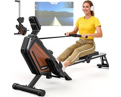 Roeitrainer – Roeimachine – Roeiapparaat – Fitnessapparaat – Cardioapparaat – 16 Magnetische Weerstandsniveaus – Inklapbaar Met Bluetooth – Max. Belastbaar Gewicht 160 kg