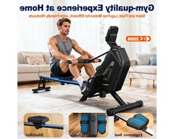Roeitrainer – Roeimachine – Roeiapparaat – Fitnessapparaat – Inklapbaar – 16 Weerstandsniveaus – Magnetisch Weerstandssysteem – Max. 160 kg Belastbaar