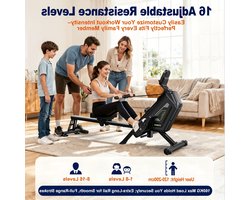 Roeitrainer – Roeimachine – Roeiapparaat – Fitnessapparaat – Trainingsmachine – Magnetisch Weerstandssysteem 16 Niveaus – Inklapbaar Met Max. 160 kg Draagkracht