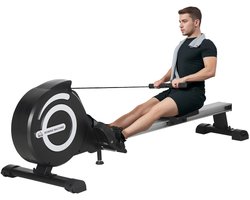 Roeitrainer - Roeimachine - Roeiapparaat - Roeitrainers - Crosstrainer - Inklapbaar - 120 kg - 8 Weerstandniveaus - Zwart