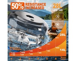 Roeitrainer – Roeimachine – Roeiapparaat – Waterroeimachine – Fitnessapparaat – 28L Waterreservoir – 50% Meer Weerstand – Draadloos LED-Display – Verstelbare Tablet Houder