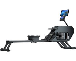 Skandika roeitrainer Nemo III Hybrid - Water- en magneetweerstand, 32 elektronische weerstandsniveaus, 15 programma’s, geschikt tot 200 cm, app-compatibel, opklapbaar | waterroeitrainer, fitnessapparaat voor thuis