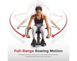 Smart Compact Roeitrainer voor Full-Body Workout - Lage Impact, Extra Lange Rail, 158 kg Gewichtscapaciteit en Verbeterde Bluetooth Connectiviteit
