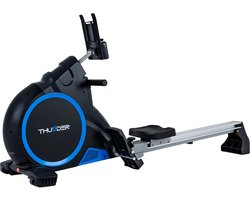 THUNDER® Roeitrainer | ARGO | Elektromagnetische Weerstand | Opklapbaar & Stil | Tot 150kg | 16 Weerstandsniveaus | LCD-scherm | Hartslagfunctie | Transportwielen | Full-body workout voor thuis |