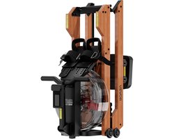 VEVOR Roeitrainer, 6-traps Stille Weerstand, Opvouwbare Houten Waterroeitrainer met 14 L Watertank en LCD-scherm, Compatibel met Bluetooth-app, Draagvermogen van 158kg