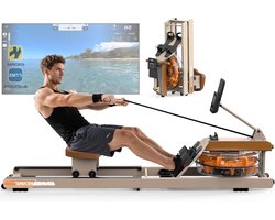 Waterroeimachine – Roeitrainer – Fitnessapparaat – Trainingsmachine – Opvouwbare Roeimachine – Bluetooth Monitor – Inklapbaar Ontwerp – Maximaal 160 kg Belastbaar