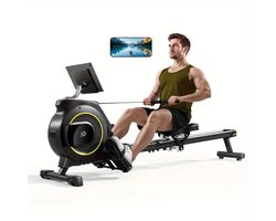 YPOO Roeimachine - Magnetische Roeitrainer – Roeiapparaat – LCD Display – Stil & Compact – Voor Gebruikers tot 200 cm / 120 kg – Thuis Fitness Roeitrainer