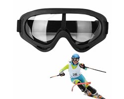 1 stuk Eendelige skibril - Winddicht ontwerp - Fietsbril - Sneeuwbril - Snowboardbril - 18 * 9 * 11,20 cm - Geschikt voor buiten skiën en motorrijden in de winter - Zwart