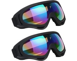 2 stuks skibrillen – snowboardmaskers – sneeuwscooter – motorbrillen – stofbescherming – UV-bescherming – anti-condens – winddicht – voor jongens en meisjes, mannen en vrouwen.