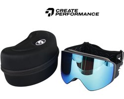 CREATE PERFORMANCE - Skibril - Wintersport - Skien - Snowboarden - Blauw - Dames en Heren - One size - Met opbergbox