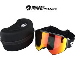 CREATE PERFORMANCE - Skibril - Wintersport - Skien - Snowboarden - Oranje - Dames en Heren - One size - Met opbergbox