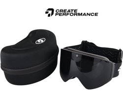 CREATE PERFORMANCE - Skibril - Wintersport - Skien - Snowboarden - Zwart - Dames en Heren - One size - Met opbergbox
