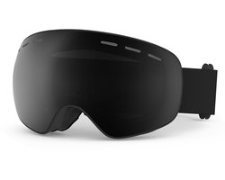 Dubbellaagse anticondens skibril, winddichte en zanddichte skibril, Cocker Spa bril, beschermende skibril voor dames en heren - zwart montuur, grijze lens