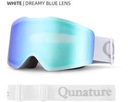 Frameless Skibril Heren en Dames - Brilvriendelijk design - Anti-condens en UV400 bescherming - voor skiën en snowboarden - Wit