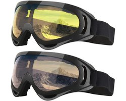 Gigicial Skibrillen - Snowboardbrillen - Veilige Abs-monturen En Slagvaste Pc-lenzen - 2 - Voor Skiën, Snowboarden, Skaten Zwart