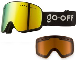 GO-OFF MAGNET skibril met 2 lenzen - groen en oranje - magnetisch wisselbare lenzen