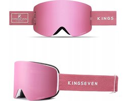 KingSeven - Randloze Unisex Skibril met UV400 en Polarisatiefilter - Roze - Model Z294