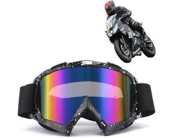 Kraftverdia - Skibril - Brildrager - Met schuimvulling - Crossbril - Motocrossbril - Geschikt voor buitensporten - Unisex - Zwart